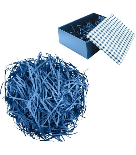 Papier De Soie Déchiqueté Bleu - 200 G, Remplissage Cadeau, Décoration Fête - Pour Anniversaire, Mariage, Emballage - 2