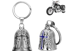 XNZMYN 2 Stück Guardian Bell Motorrad Glöckchen, Edelstahl Motorrad Glocke Glücksbringer, Motorradglockenaufhänger Chrom für Motorrad Zubehör oder Schlüsselanhänger