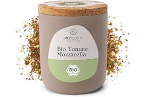 ‎POTLUCK GEWÜRZFREUNDE POTLUCK | Bio Tomate-Mozzarella Gewürz | Gewürzzubereitung im Keramiktopf | 65g | Vegan, glutenfrei und mit natürlichen Inhaltsstoffen