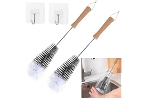 Tahbarshi 2PCS Extra Long Bottle Brush for Cleaning Baby Bottles, Water Bottles, Coffee Pots, Tumblers, Jars, Kettles