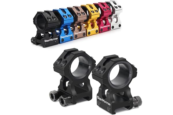 WestHunter Anneaux de Lunette de Précision Industrielle pour Fusil, Montage de Lunette de Visée Picatinny Tactique 25,4 mm 30 mm en Alliage 6061 T6 | Hauteur Centrale de 36 mm / 29 mm
