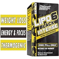 Nutrex Prompt Nutrition Lipo6 Black Intense Ultra Concentrate Fat Destroyer - 60 Capsules with Importer Tag