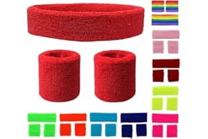 ONLYBEE NEON Headband and Wristbands Sweatbands Set Fancy Dress Stag Hen Do 80's 90's Charity Fun Run