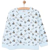 HelloBaby Erkek Bebek Basic Sweatshirt Penguen Desenli &Ccedil;ıt&ccedil;ıtlı Bisiklet Yaka Uzun Kol Karışık Renkli