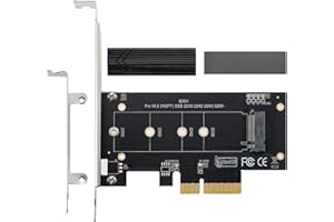 ACTIMED NVMe PCIe 3.0 Adapter M.2 SSD to PCI-e/Powerful Heat Sink Dissipation/Compatible with X4, X8, X16 PCI-e Interface/for M-Key M.2 SSD / 2230, 2242, 2260, 2280 / Bundle Pack Included