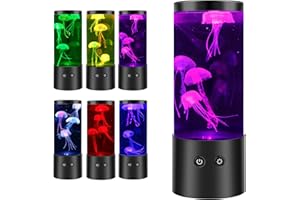 EUMMY Jellyfish Lamp Jelly Fish Lava Light Lamp Aquarium Sensory Lights with 7 Change Colours Modes Realistic Jellyfish Tank Mood Light USB/Battery Operated Table Lamps for Living Room Bedroom Office Décor