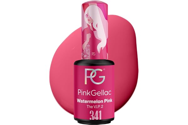 Pink Gellac Vernis Semi Permanent UV - 341 Watermelon Pink 8 ml - Vernis Gel UV Semi Permanent Rose Pour 14 Jours - Gel Polish Facile à Utiliser de Qualité Salon - Facile à Enlever