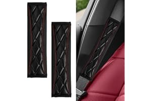 VBGURR 2 Stück Gurtpolster Autogurt Polster,Gurtschoner Auto,Weich Sicherheitsgurt Schulterpolster,Universelle Sicherheitsgurt Schutz Sicherheitsgurt Polster für Erwachsene und Kinder (Schwarz)