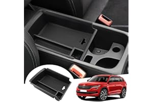 GAFAT Compatible with Skoda Kodiaq 2017-2023/ Karoq 2017-2024 Centre Console Storage Box, Karoq 2024 Armrest Organiser Tray Glove Box, Kodiaq Accessories (Black)