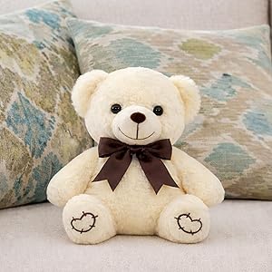 Kidology Cute Huggable Teddy Bear Soft Toy | Ultra-Soft Plush Stuffed Animal for Kids, Boys & Girls | Safe & Washable Teddy Bear | Birthday, Valentine & Baby Gift | Premium Soft Toy (Cream)