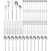 Yuxava 60 Piece Cutlery Set, Stainless Steel Cutlery, Complete Cutlery Set for 12 People, Cutlery Set with Fork, Spoon, Knife
