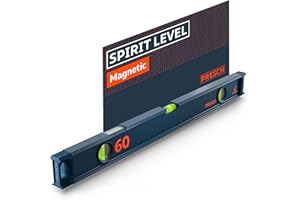 Presch Magnetic Spirit Level 60cm - Shatterproof Vial with Gradient Markings - Vertical Viewing Window - Innovative Anti-Slip end caps - Precision Measuring Surface