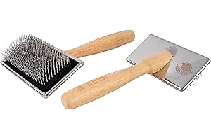 Furzone Slicker Brosse pour Chiens Épingle Dure Animaux de Compagnie Toilettage - Outil de toilettage pour chiens avec peigne pour l'épilation, la perte de poils et le sous-poil - Taille M