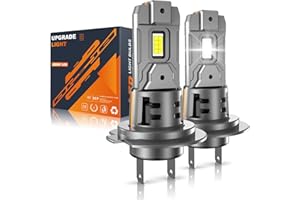 JOSHF Lampadina H7 LED Faro Auto, Con Ventola Silenziosa Anti-Errore CSP CHIPS 26000LM 110W 600% Luminosità 6500K Bianco LED Lampadine H7, Sostituzione Alogena, 1:1 Mini Kit, DC12V (2 lampade)