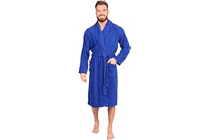 Adore Home Mens 100% Cotton Bathrobe Terry Towelling Shawl Collar Bath Robe Dressing Gown