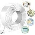Mumoo Bear Self Adhesive Tape, Double Sided Tape Heavy Duty Two Sided Sticky Pads Strong Wall Adhesive Strips No Marks Reusable Clear Nano Tape for Picture Hanging, Carpet Glue