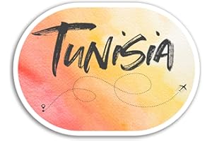 DestinationVinyl 2 x 10cm Tunisie Autocollants en Vinyle - Afrique Voyage Sticker Bagages Ordinateur Portable # 17920 (10 cm de Large)