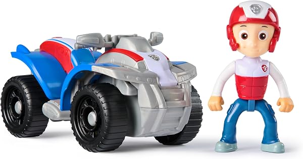 PAW PATROL - Ryder-Figur mit Quad-Rettungsfahrzeug, stabiles Basis-Fahrzeug, authentisches Spielzeug zur Serie für Kinder ab 3 Jahren - 1