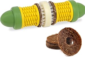 PetSafe Maíz - Juguete para Perros Contenedor de Golosinas, Sabor Mantequilla, Goma sin BPA, Juguete para Perros contra Aburrimiento y Ansiedad – M/L