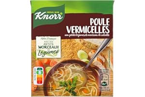 Knorr Soupe Liquide Saveurs D'antan Poule et Vermicelles, Soupe Rapide à préparer, Fabriqué en France 30cl