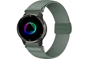 VELULYX Nylon Magnetband kompatibel mit Garmin Venu 2 Plus, 20mm elastisches Band Für Garmin Venu Sq/Sq Music/Venu Sq 2/Sq 2 Music/Venu/Vivoactive 3/Vivoactive 5/Vivomove HR/Forerunner 55 245 645
