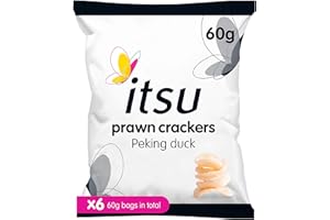 Itsu Peking Duck Prawn Crackers | Sharing Prawn Cracker Snack | 60 g (Pack of 6) | Healthy
