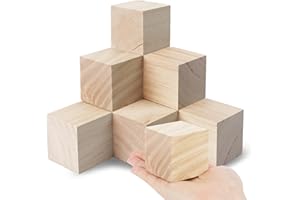 ‎SOSMAR SOSMAR 12 Stück 50x50x50mm Blanko Würfel Bastel Holz Holzwürfel 5cm Holzklötzchen zum Basteln, Natürliche Holzblöcke Holzrohlinge zum Bemalen, Holz Deko, DIY Handwerk etc.