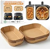 Air Fryer Paper for Philips Dual Airfryer Series 3000/5000 NA350 NA352 NA550 9L(6L/3L) Moulinex 8.3L(5.2L/3.1L), HONYAO 100 P