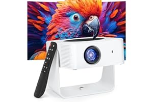 JVISION Mini Projector, 4K 1080P FHD Supported, WiFi 6 & Bluetooth 5.2, Portable Projector for Bedroom Low Fan Noise (<30dB), 360° Adjustable Stand, with Electric Focus & Auto Keystone