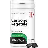 AIESI® Carbone Vegetale Attivo di grado alimentare in compresse da 500 mg (Barattolo da 100 pezzi), Made in Italy