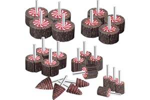 IELEK Flap Wheels Sander Set 24 Pack Abrasive Grinder 80 Lamellar Aluminum Oxide Sanding Attachment for 6mm Shank Fits All Drills