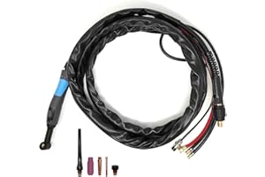 ELECTROMECANICA CANTABRIA ELCAN ELCAN Antorcha de soldadura TIG SR18W refrigerada por agua de 4 metros con conector 35-50 instalado, pistola o torcha soldar para máquina inverter con alta frecuencia