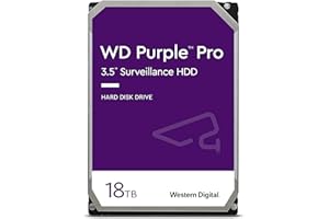 WESTERN DIGITAL WD Purple Pro wewnętrzny dysk twardy 8 TB (3,5 cala, OptiNAND, 550 TB/roczny współczynnik obciążenia, 512 MB pamięci podręcznej, 7200 obr./min, do 64 kamer HD, technologia AllFrame KI, 32 strumienie