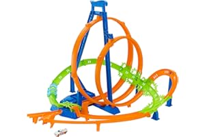 Hot Wheels Action, Pista con 5 Zonas de Choque, propulsor motorizado y 1 Coche de Juguete, + 5 años (Mattel HTP55)