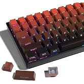 XVX Side Print Gradient Red Keycaps, Double Shot PBT Keycaps 60 65 75 100 Percent, Shine Through Custom Key Caps Set 136 Keys