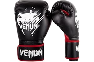 Venum Contender Gants de Boxe Mixte Enfant, Noir/Rouge, 6 oz