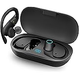 bakibo Kopfhörer Kabellos Bluetooth 5.1, Bluetooth Kopfhörer Sport mit Mikrofon in-Ear, USB C Ladekoffer, IPX7 Headset, 50 St