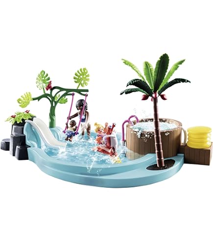 Pièce Playmobil Piscine - Haut De Douche Rouge, Numéro 4858, Occasion En Très Bon état