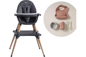 Silver Cross - Eat&Play 4-in-1 Highchair & Mealtime Set - Convertible Baby Chair, Booster Seat & Toddler Table & Chair - 6 Months to 5 Years - Graphite
