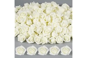 12 Rose Artificiali Bianche In Seta Con Stelo 50 Cm - Fiori Finti Per Decorazione Casa, Matrimonio E Giardino