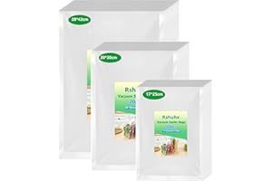 Rshuhx Sac Sous Vide Sous Vide Alimentaire 200µm Sachet Sous Vide 17 x 25cm 20 x 30cm 28 x 40cm 80pcs pourToutes Machines Emballer Sous Vide et Sacs Congélation Viande Légume Réfrigérateur Cuisine