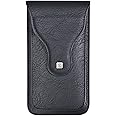NP Universal Cellphone Holster, Vertical Case Carrying Waist Pouch with Belt Clip/Loops, Phone Holster for Men Belt (Black)