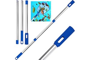 4BAOHUI Pool Teleskopstange für Kleine Pools & Whirlpools, Poolstange Einstellbar von 80 cm bis 117 cm, Poolzubehör aus Rostfreiem Stahl Kompakt und Robust, Poolstange Ausfahrbar für Bodenbürsten & Kescher