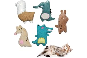 Andiker Zabawka dla kocimiętki dla kota, 5 sztuk, zabawka do żucia z kocimiętką, pluszowa poduszka dla kota, zabawka, zabawka do żucia, czyszczenia zębów, interaktywna zabawka (5 szt.)