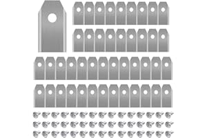 SanGlory 45 Piezas Cuchillas Automower en Titanio, Cuchillas de Repuesto para Robot Cortacésped Gardena/Husqvarna Automower Apto para 105,310,315,320,420,430x,r40i, 0,75mm, con Tornillos