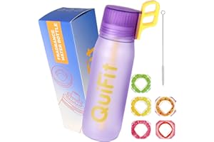 BUILDLIFE Air Water Bottle with 5 Flavour Pods 650ml Leak Proof BPA Free 0 Sugar 0 Calorie Water Bottle with Straw Fruit Scented Fragrance Sport Fitness Cup School Student Drinking Bottle (purple)