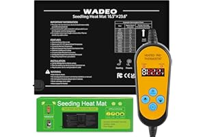 WADEO Large Heat Mat for Plants, [60 * 42cm] [50W] Seedling Heat Mat with Thermostat 5 to 45°C, Waterproof & Durable Plant Heat Mat, Heated Propagator for Seedling Germination, Mushroom, Reptile