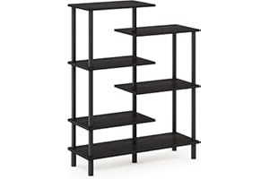 Furinno Estante De Exhibición Espresso/Negro 6 estantes