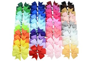40 Pcs Bébé Filles Pinces À Cheveux Doux Grosgrain Ruban Arcs Alligator Cheveux Barrettes pour Adolescents Enfants Enfant (40 pièces)