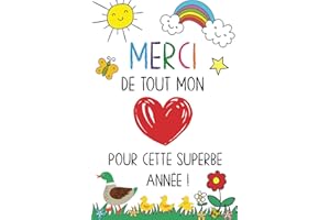 Merci de Tout Mon: Carnet de notes - Cadeau personnalisé maitresse d’école, nounou ou ATSEM – Cadeau original fin d’année scolaire, d’anniversaire ou noël – Format A5.
